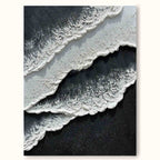 3d Black White Wave Painting On Canvas Minimalist Bl-SJ#0207