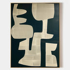 Beige And Black Texture Abstract Wall Art Wabi-Sabi Art Beige And Black Minimalist Canvas Painting –SJ#0168