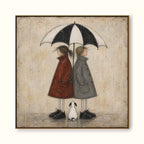 Couple Wall Art Romantic Umbrella Oil Painting For Wedding Gift Decor-SJ#0183