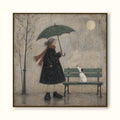 Dog Wall Art Vintage Woman And Dog Oil Painting For Reading Nook Decor-SJ#0179