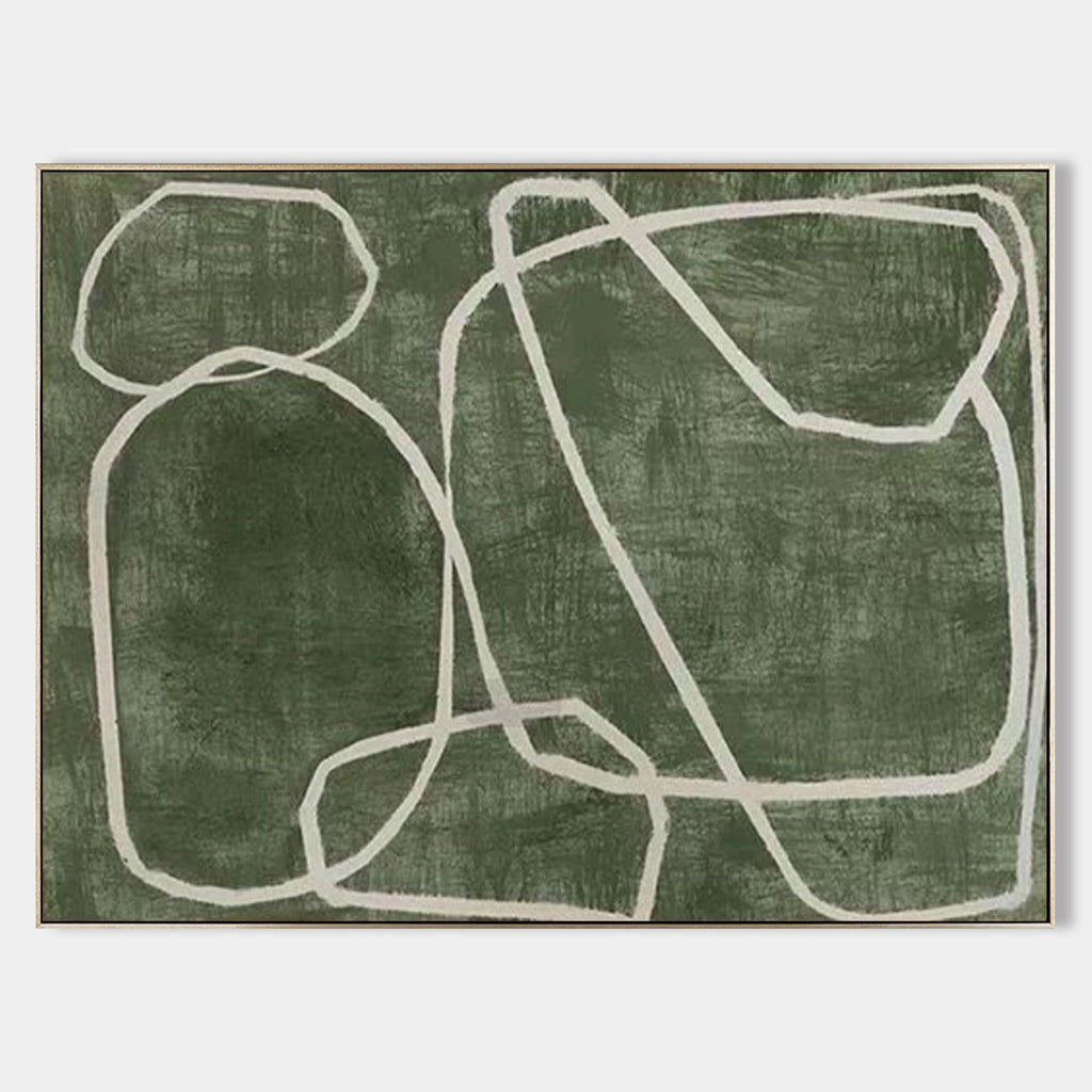 Green Minimalist Abstract Canvas Art Green Abstract Minimalist Wall Art Green Minimalist Painting – SJ#0148