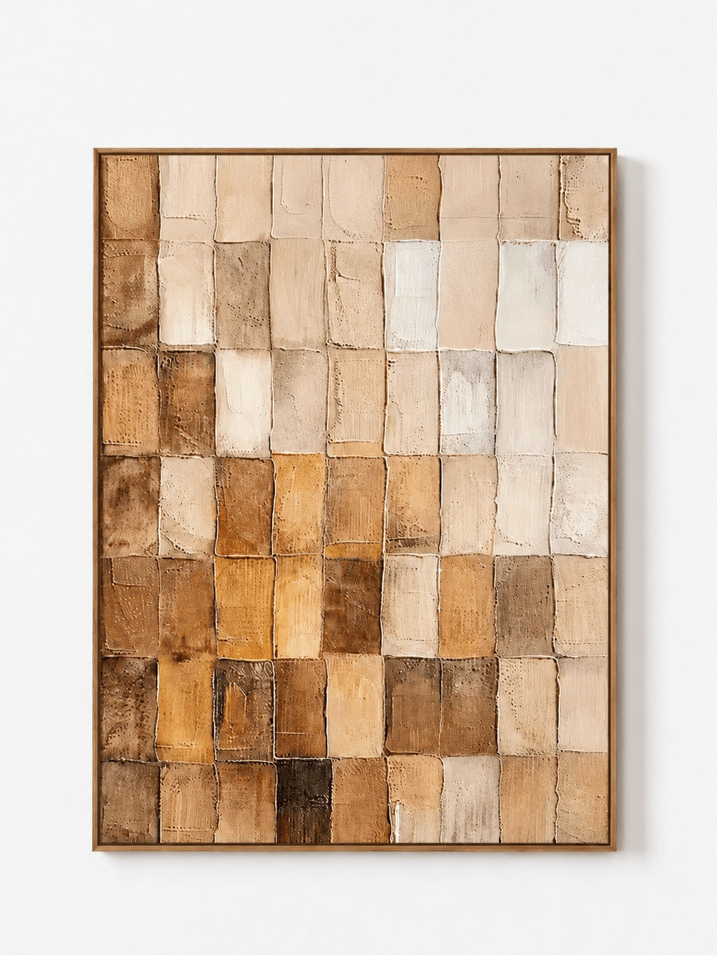 Earth Tone Textured Geometric Wall Art _ Abstract Painting – SJ#0112