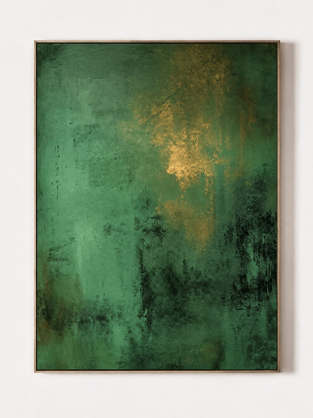 Emerald Green Abstract Wall Art _ wabi sabi painting – SJ#0104