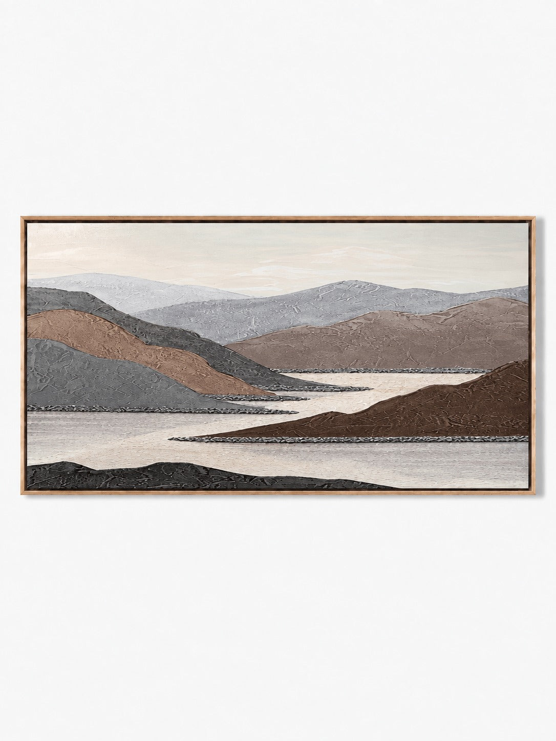 Neutral Mountain Landscape Wall Art hand-painted wall art | Seegart