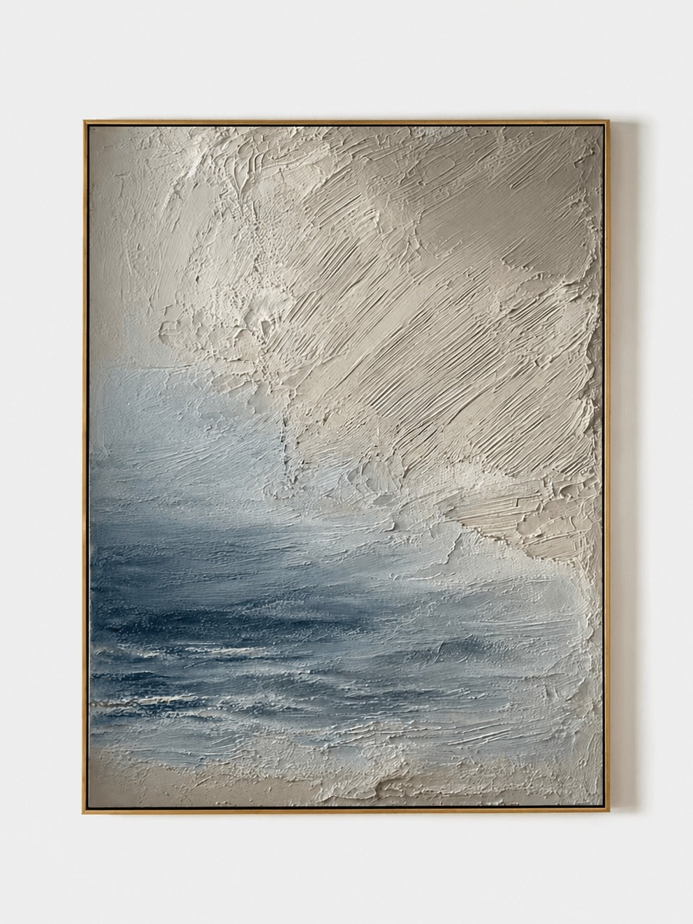 Neutral Ocean Wall Art _ Hand-Painted Texture –SJ#0056