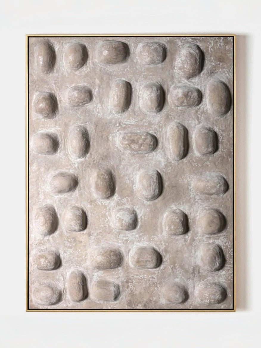 Minimalist 3D Textured Pebble Wall Art _ SJ#0067