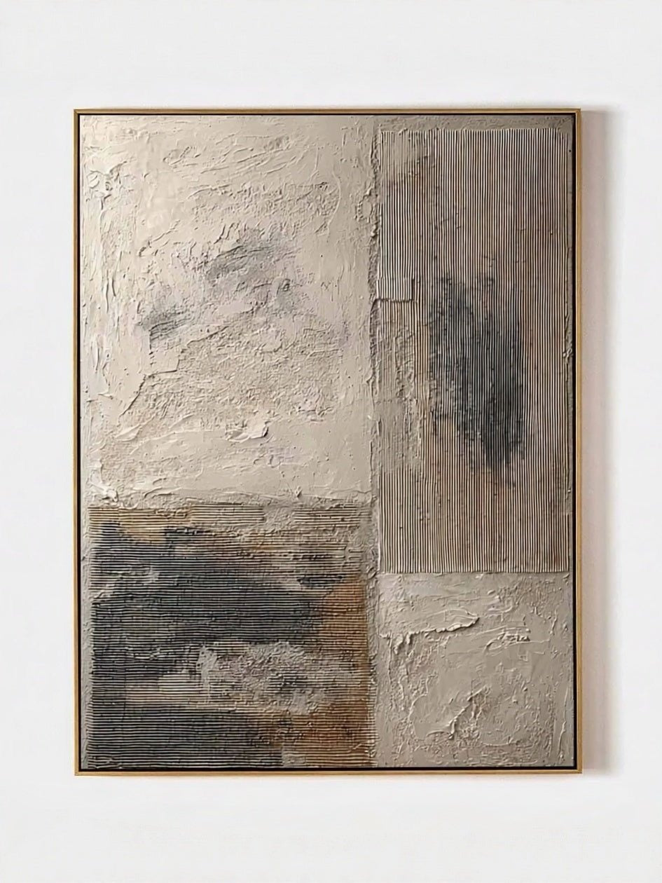 Beige & Black Wabi-Sabi Wall Art – SJ#0066