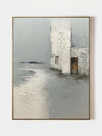 Wabi-Sabi Abstract Painting _ Minimalist Coastal Architecture Wall Art – SJ#0077