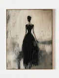 Abstract Black Dress Female Canvas Art – SJ#0079