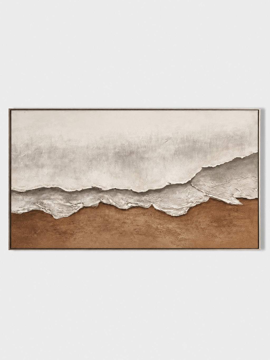 Neutral Ocean Waves Wall Art _ Textured Coastal Art –SJ#0131