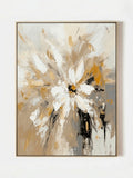 Gold Abstract Floral Wall Art, Neutral Abstract Floral Painting - Main Product Image | Seegart