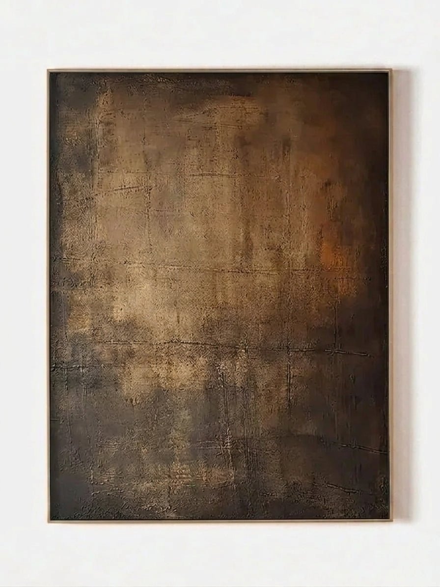 Bronze Abstract Wall Art _ Hand-Painted Texture SJ#0054