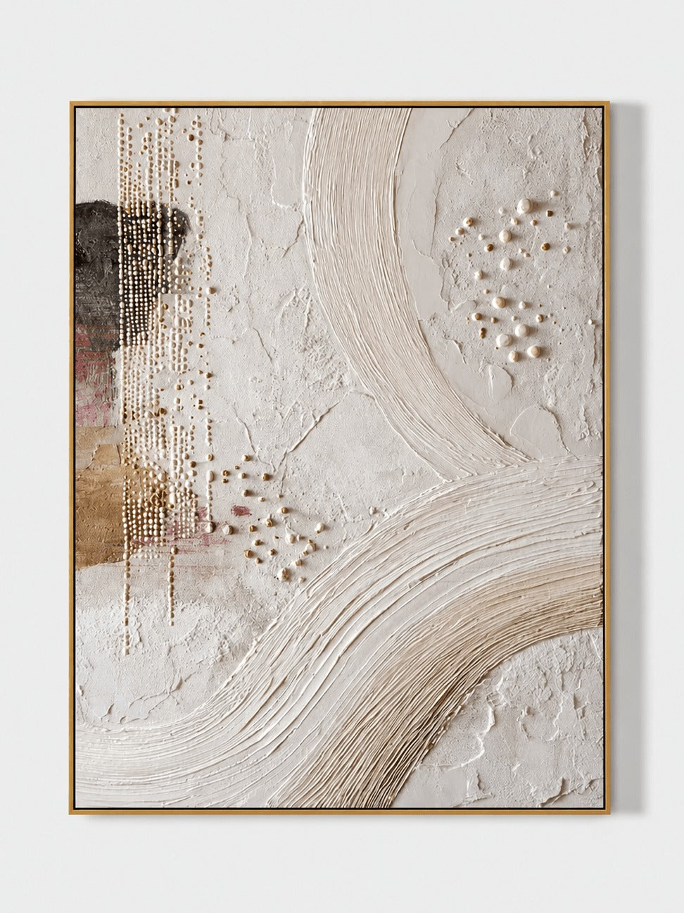 Wabi Sabi Ivory Textured Abstract Wall Art _ Eliot Vermeer –SJ#0058