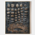 Large 3D Black Abstract Canvas Art for Sale Wabi Sabi Abstract Art Black Canvas Wall Painting –SJ#0157