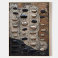 Large 3D Black and White Texture Painting Wabi-Sabi Wall Art Black and White Abstract Art for Sale – SJ#0160