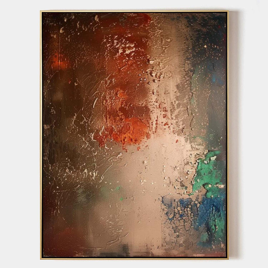 Large Gold Textured Abstract Art Wabi-Sabi Wall Art Decor Gold Abstract Minimalist Oil Painting-SJ#0152