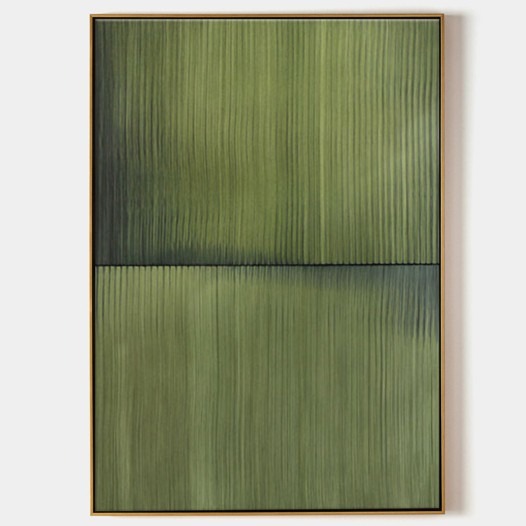 Large Green Minimalist Abstract Pa-SJ#0149