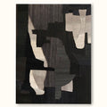 Large Textured Minimalist Abstract Geometric Painting Black Wabi Sabi Minimal Wall Art-SJ#0256