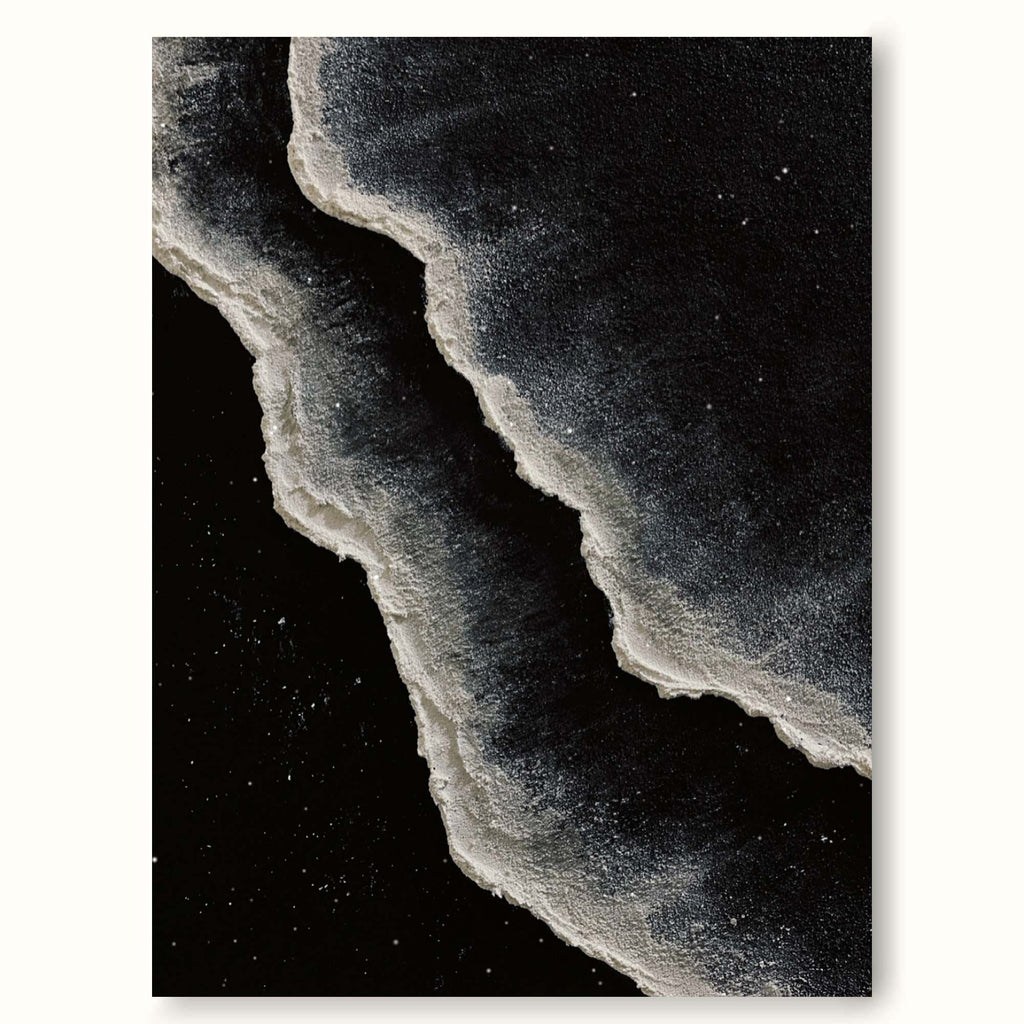 Minimalist Original Black And White Wave Painting Bl-SJ#0206