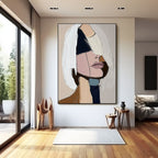 Abstract Geometric Woman Portrait _ Modern Face Canvas -SJ#0347