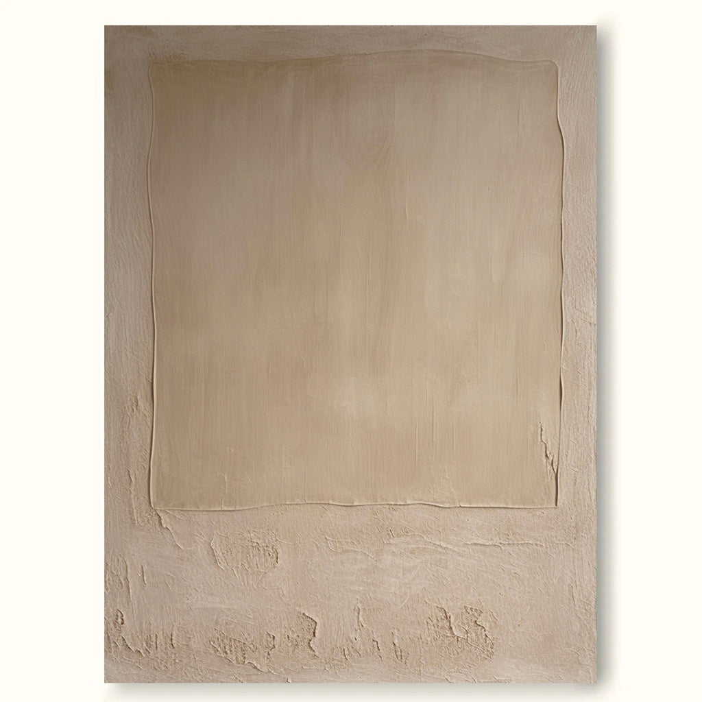 Pure Beige Minimalist Art Large Beige Texture Abstract Painting Beige Painting Beige Abstract Art-SJ#0257