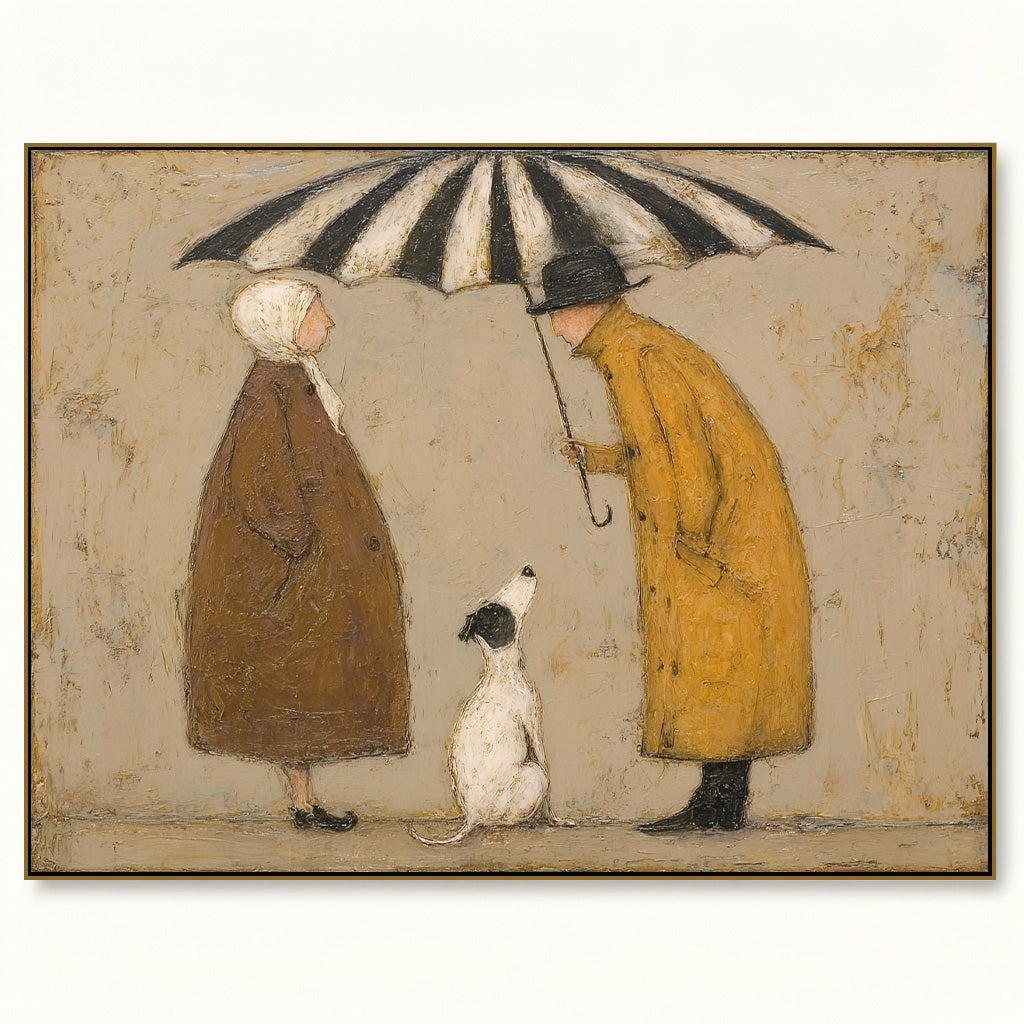Quiet Living Room Wall Art Vintage Figures With Dog Painting On Canvas Gallery - Main Product Image | Seegart