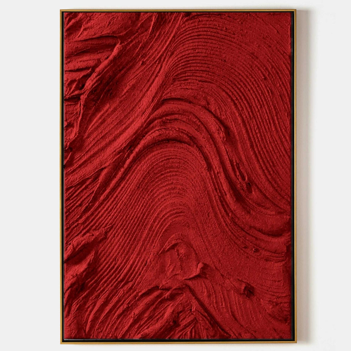 Red 3D Abstract Art Heavy Textured-SJ#0173