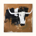 Vintage Abstract Bull Art Retro Minimalist Black A-SJ#0247