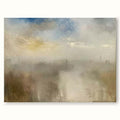 Vintage Abstract Mountain Oil Painting Original La-SJ#0262
