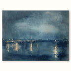 Vintage Country Night Landscape Canvas Wall Art Bl-SJ#0266