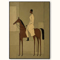 Vintage Equestrian Oil Painting Woman On Horse Retro Wall Art For Living Room Decor-SJ#0229