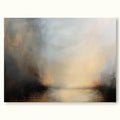 Vintage Moody Lake Oil Painting Handcrafted Lake -SJ#0265