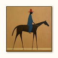 Vintage Style Horse And Rider Painting Original Canvas Art For Modern Living Room Decor-SJ#0242