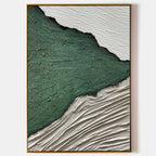 White and Green 3D Minimalist Abst-SJ#0175