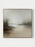 Minimalist Abstract Misty Lake Painting – SJ#0032
