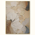 Hand-Painted Modern Floral Beige Vertical Wall Art Decor -SJ#0328