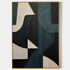 Wabi Sabi Wall Art Green and Blue Texture Painting Green and Blue Minimalist Abstract Canvas Art – SJ#0094