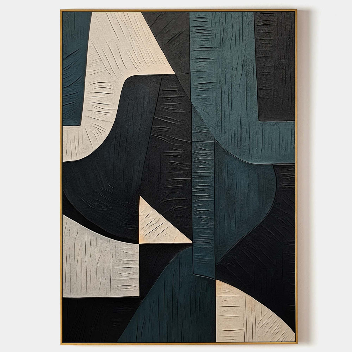 Wabi Sabi Wall Art Green and Blue Texture Painting Green and Blue Minimalist Abstract Canvas Art – SJ#0094