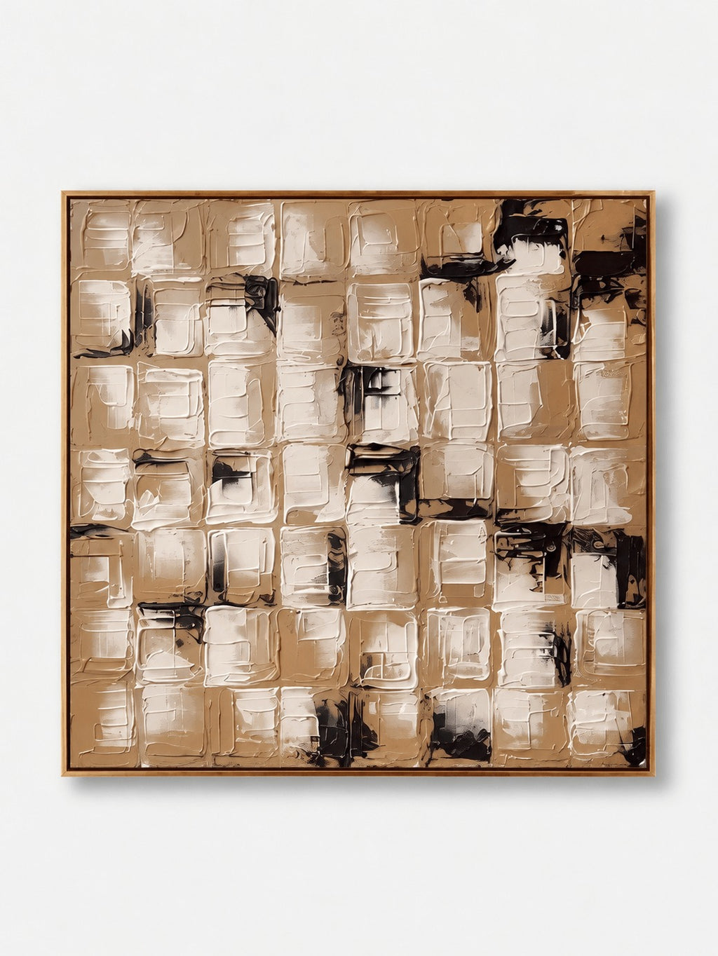 Wabi-Sabi Earth Tone Wall Art _ Textured Geometric Wall Art – SJ#0047