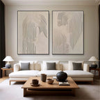 Beige & Brown Abstract Set of 2-#SJ0317