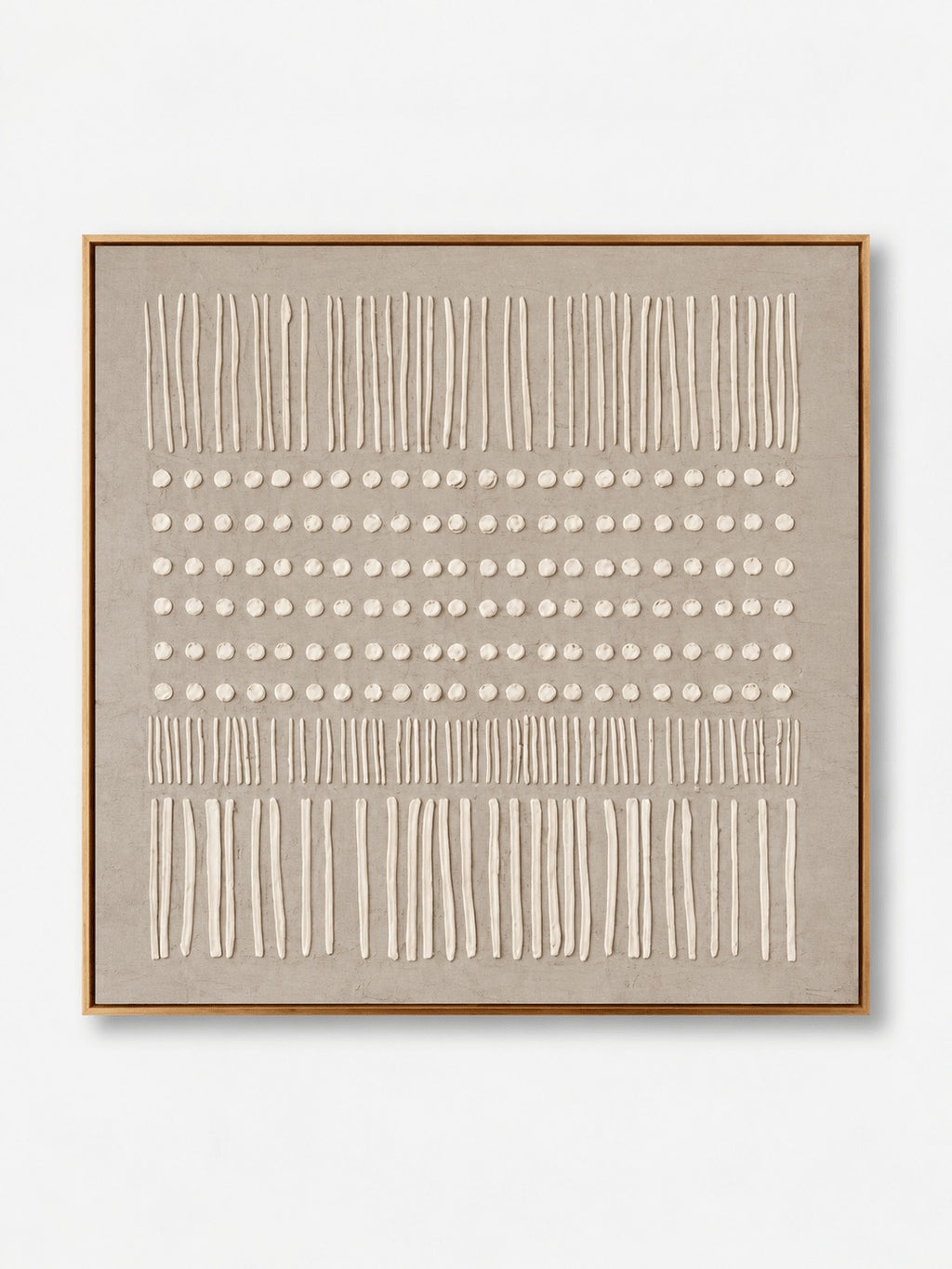 Wabi-Sabi Minimalist Wall Art – Beige Textured Geometric Painting – SJ#0050