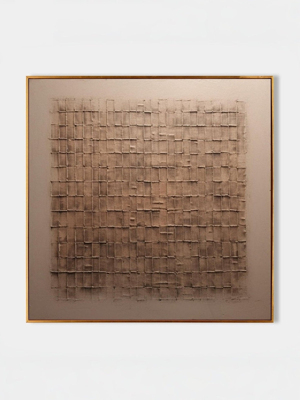 Handmade Beige & Bronze Wall Art  – SJ#0014