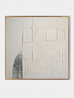 White Minimalist Architectural Painting – SJ#0024