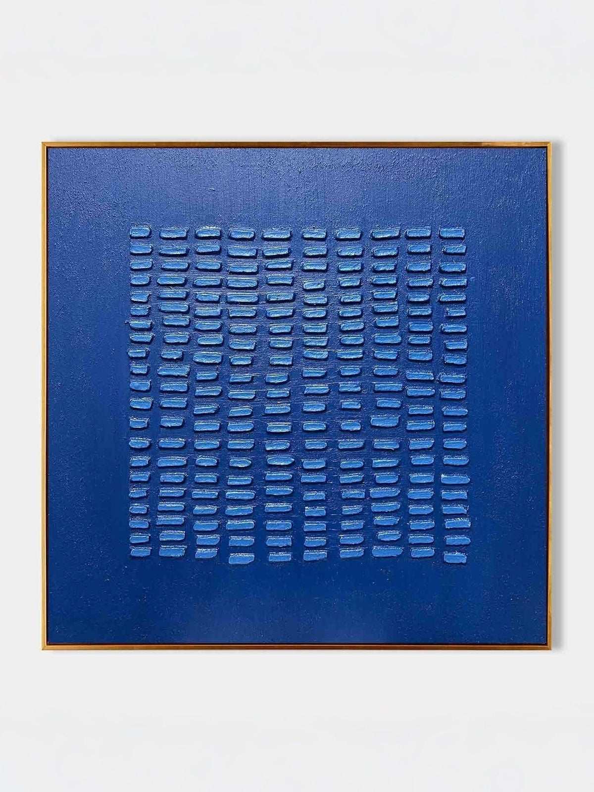 Blue Textured Plaster Wall Art Square –SJ#0013