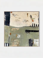 Wabi-Sabi Abstract Sage Green Wall Art – #SJ0035