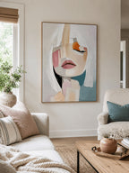 Textured Abstract Woman Portrait Wall Art -SJ#0346