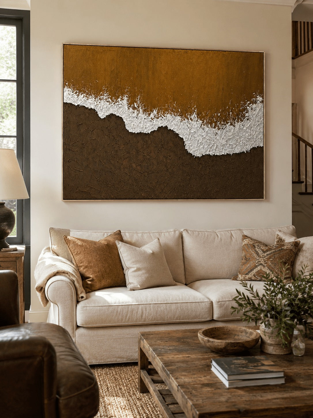 Earth Tone Ocean Wave Wall Art –SJ#0128