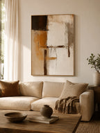 Wabi-Sabi Minimalist Abstract Painting _ Geometric Abstract Wall Art – SJ#0096