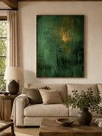 Emerald Green Abstract Wall Art _ wabi sabi painting – SJ#0104