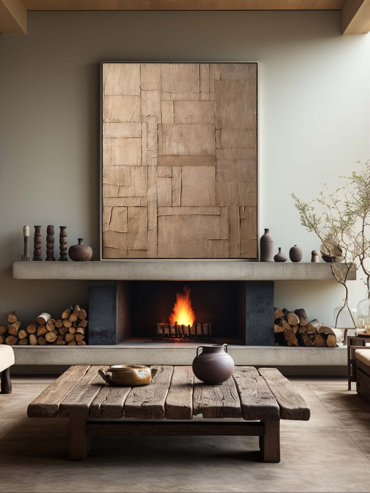 Wabi-Sabi Brown Texture Wall Art – SJ#0083
